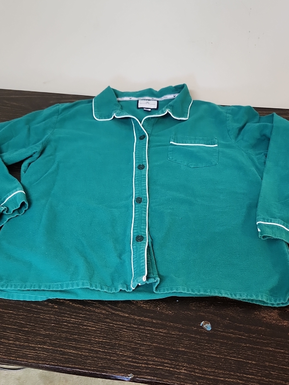 PETITE PLUME LUXE PIMA EVERGREEN PAJAMA TOP XL